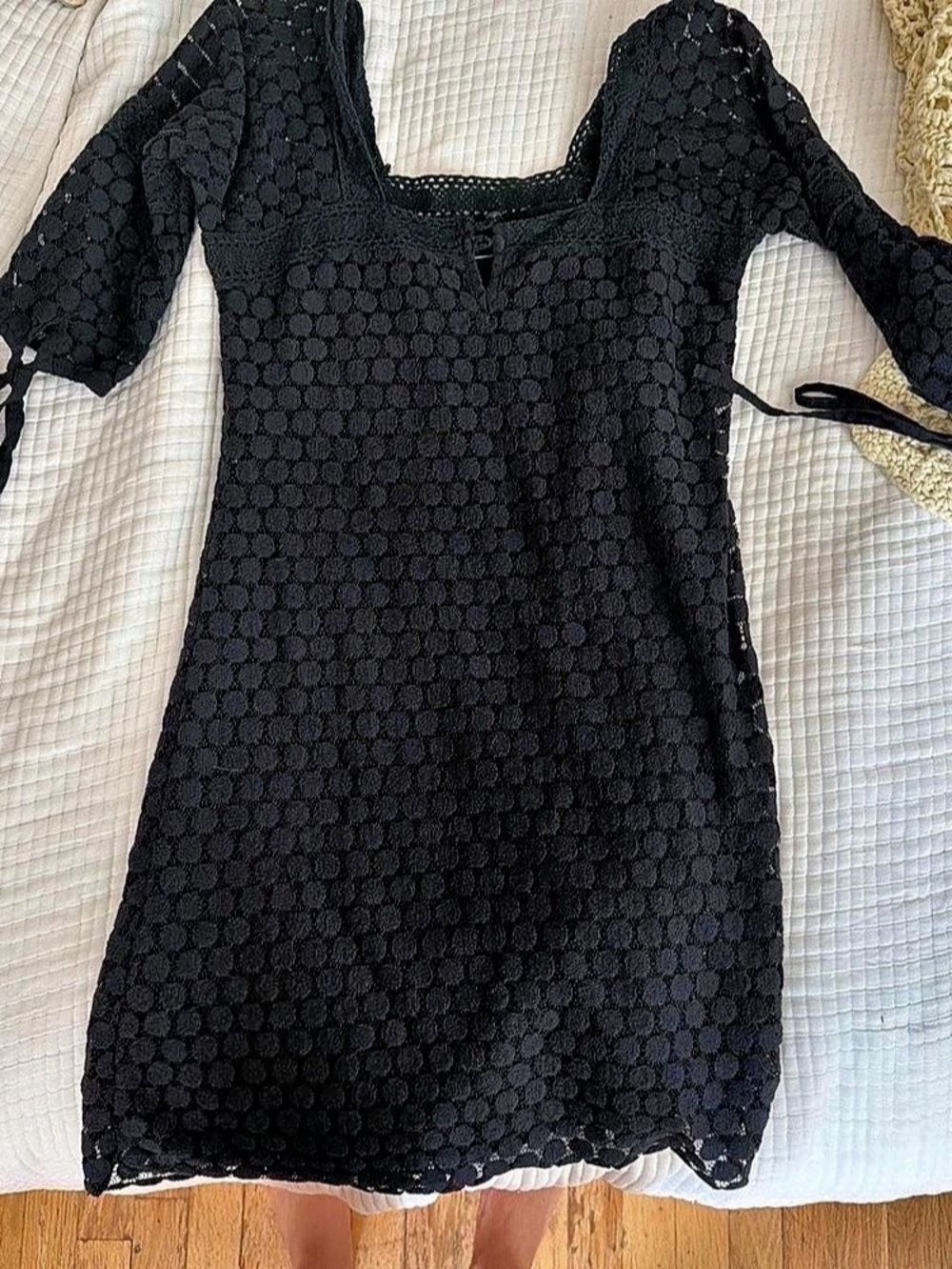 Solitaire Black Geometric Mini Dress
